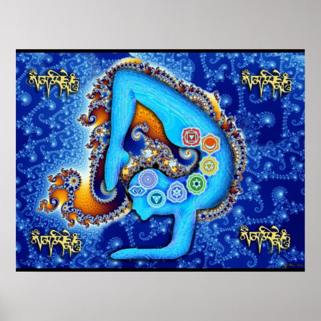 Póster Aura de yoga y Chakras (Frente)