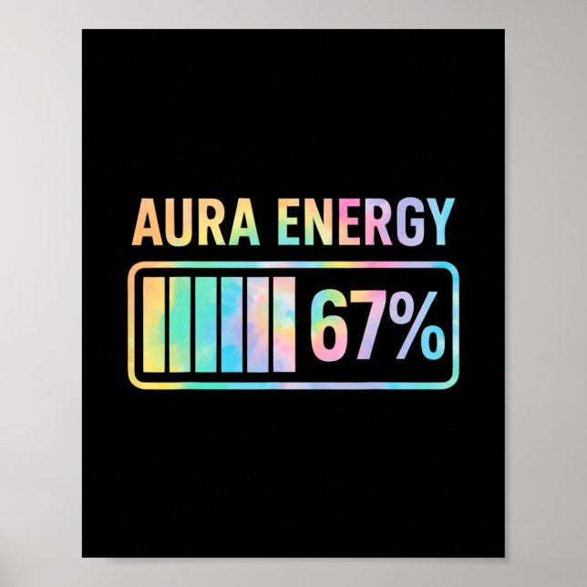Póster Aura Energy 67 Funny Six Seven Meme Gen Alpha Slan (Frente)