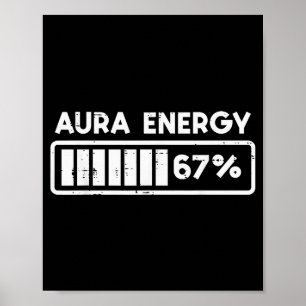Póster Aura Energy 67 Número Divertido 6 7 Meme Niños Juv