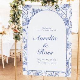 Póster AURELIA Chinoiserie Blue Victorian Boda Floral