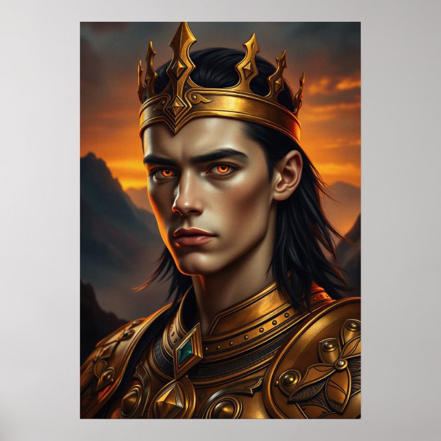 Póster Aurelius la Llama Solar - Rey Dorado Épico (Frente)