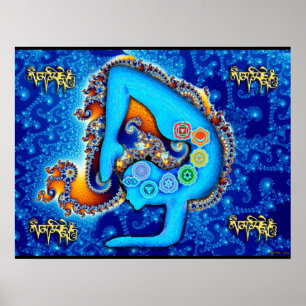 Póster Aureola y Chakras de la yoga