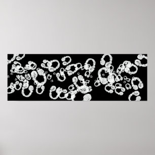 Póster auriculares con DJ en blanco y negro