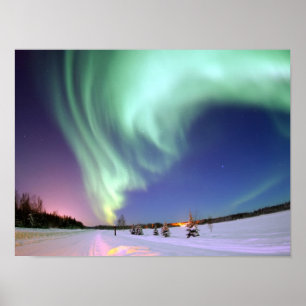 Póster Aurora - aurora boreal hermosa