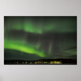 Póster Aurora boreal en el cielo