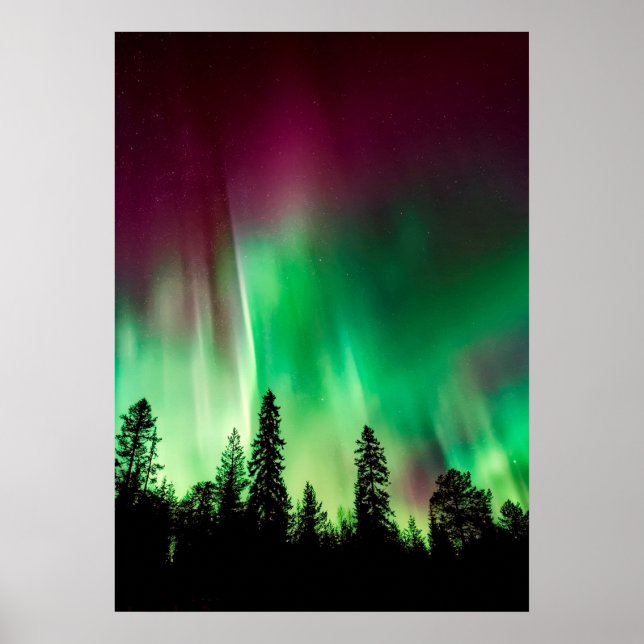 Póster Aurora boreal luces del norte (Frente)