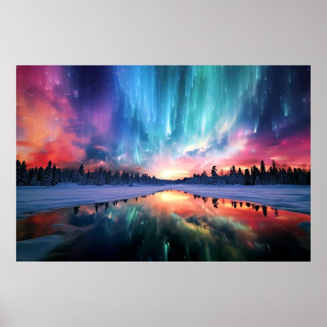Póster Aurora Boreal, Luces del Norte, (Frente)