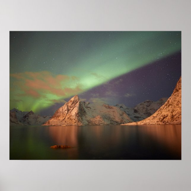 Póster Aurora boreal, luces polares (Frente)