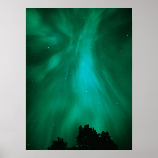 Póster Aurora Boreal Nocturna | Ontario, Canadá (Frente)