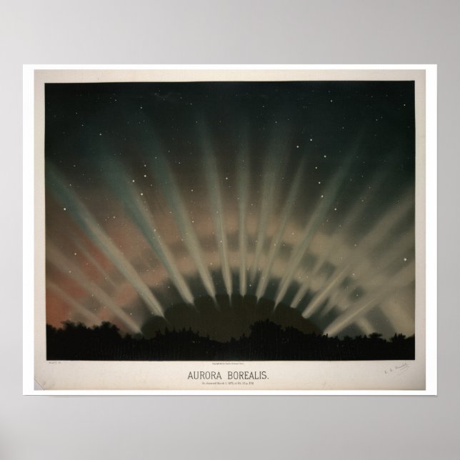 Póster Aurora Borealis de Trouvelot (Frente)
