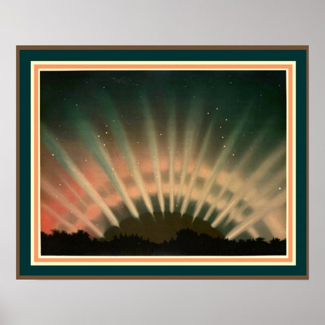 Póster Aurora Borealis de Trouvelot 16 x 20 (Frente)