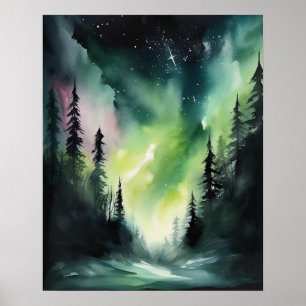 Póster Aurora Borealis Northern Lights Art Print Poster
