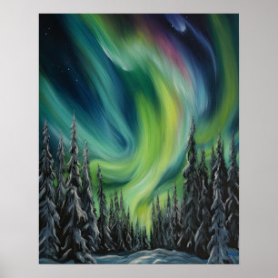 Póster Aurora Borealis Northern Lights Art Print Poster