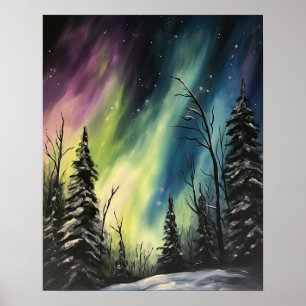 Póster Aurora Borealis Northern Lights Art Print Poster