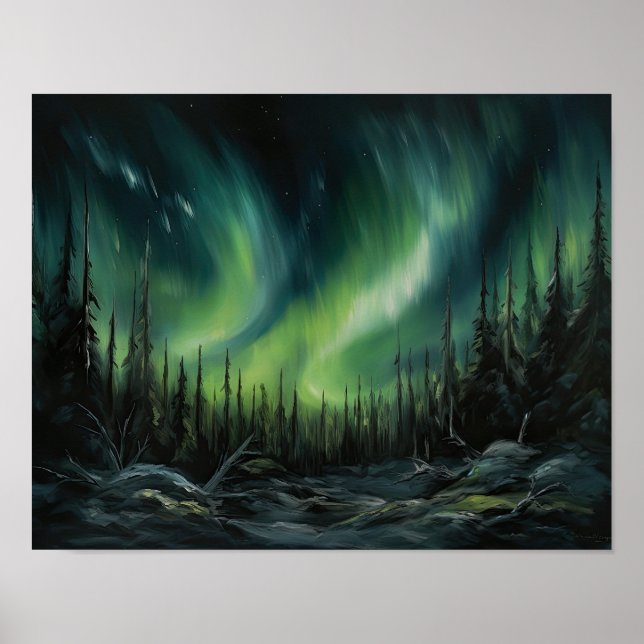 Póster Aurora Borealis Northern Lights Art Print Poster (Frente)