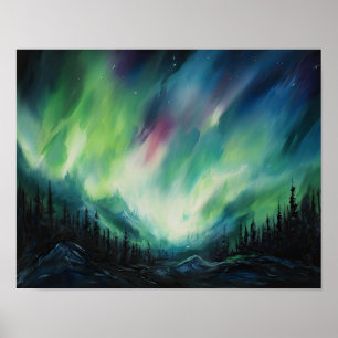 Póster Aurora Borealis Northern Lights Art Print Poster