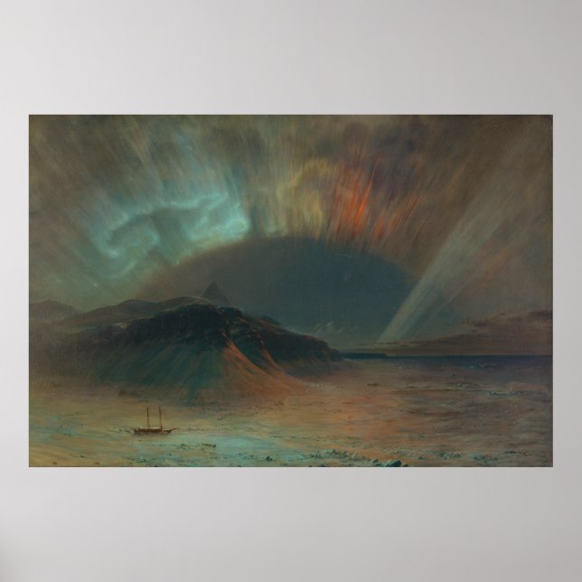 Póster Aurora Borealis por Frederic Edwin Church 1865 (Frente)