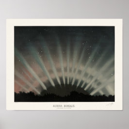 Póster Aurora Borealis Print, Trouvelot, 1881, Restored