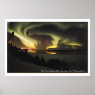 Póster Aurora Borealis y Hale-Bopp Comet