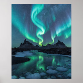 Póster Aurora Over Icelandic Wilderness