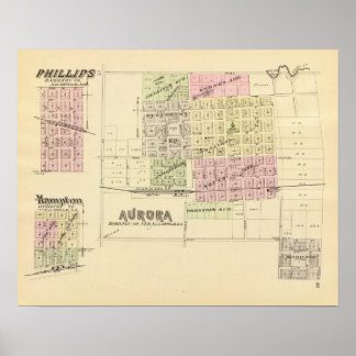 Póster Aurora, Phillips, un Hampton, Nebraska