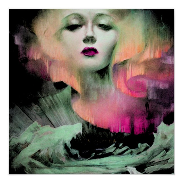 Póster Aurora por Clive Henry noche de melocotón rosa (Anverso)