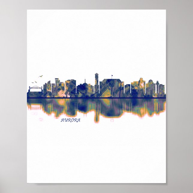 Póster Aurora Skyline (Frente)