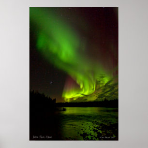 Póster Aurora sobre el río de Salcha