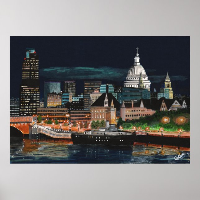 Póster Aurora sobre Londres (Frente)