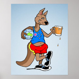 Póster aussie kangaroo