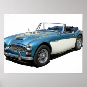 Póster Austin Healey 3000 coche clásico