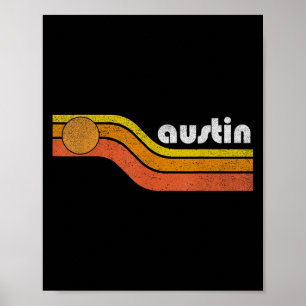 Póster Austin - Hombres Vintage Mujeres 70 años 80 Gráfic
