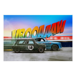 Póster Austin Mini vs P 356 Outlaw