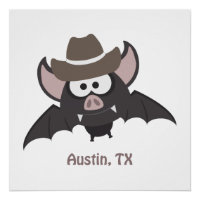 Austin Texas Cute Personalizado Cowboy Bat