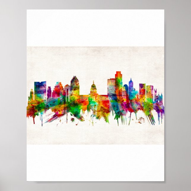 Póster Austin Texas Skyline (Frente)