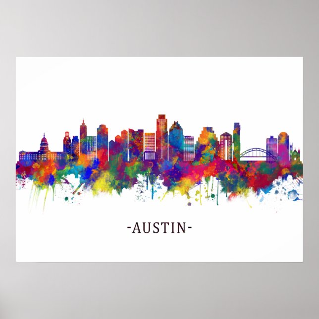 Póster Austin Texas Skyline (Frente)