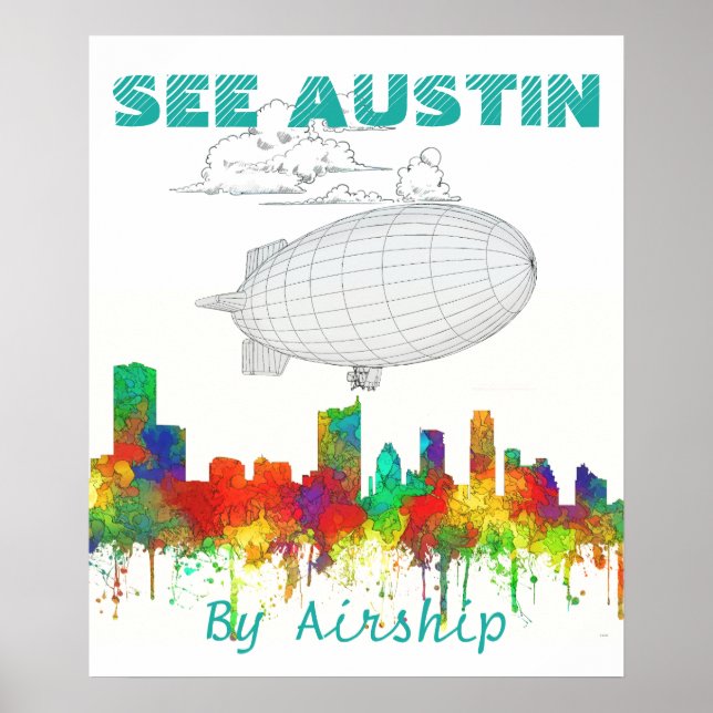 Póster Austin Texas Skyline-SG (Frente)