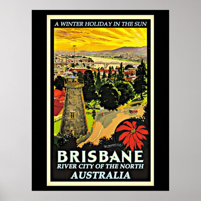 Póster Australia-Brisbane, feriado de invierno en Sun Po (Frente)