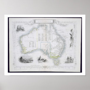 Póster Australia, de una serie de mapas mundiales publica