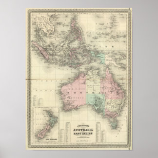 Póster Australia e Indias Orientales