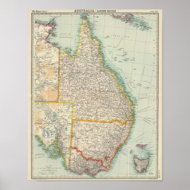 Póster Australia eastern section (Frente)