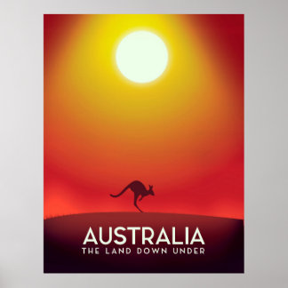 Póster Australia "El suelo bajo" estampado de vacaciones.