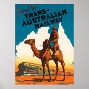 Póster Australia - ferrocarril del australiano del