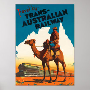 Póster Australia - Ferrocarril transaustraliano