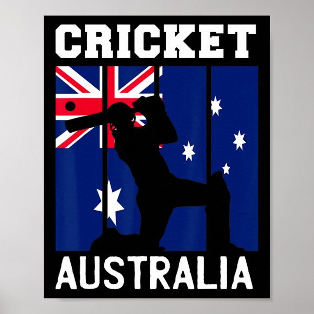 Póster Australia Flag Cricket Fans Player Coach Australia (Frente)