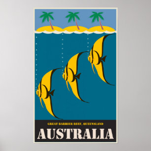 Póster Australia Gran Barrera de Arrecifes Viaje de Vinta
