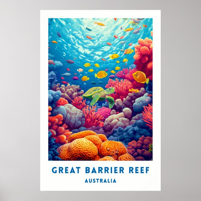 Póster Australia Great Barrier Reef Travel Poster (Frente)