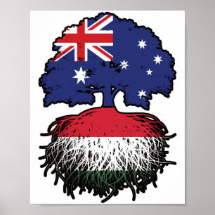 Póster Australia húngara Australia raíces de árboles