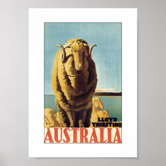 Póster Australia - Lloyd Triestino (blanco)