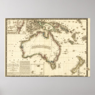 Póster Australia: Mapa panorámicoAustralia 2